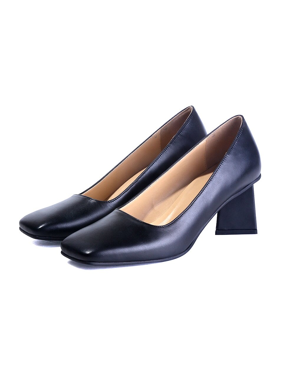 NONETHELESS Square Toe Basic Pumps_Black
