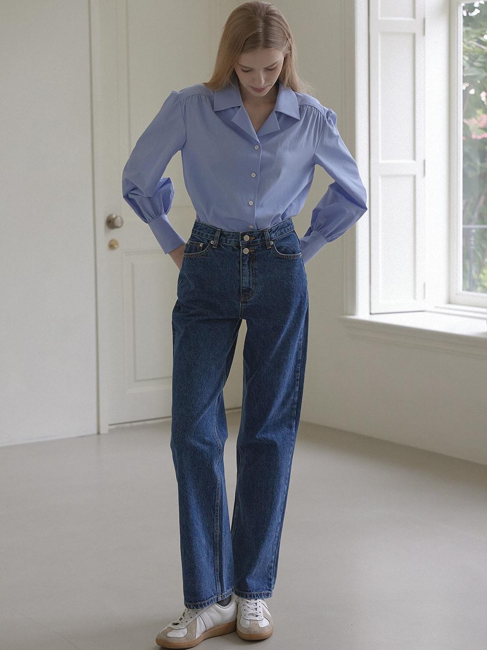NONLOCAL Button Detail Straight Jean - Blue