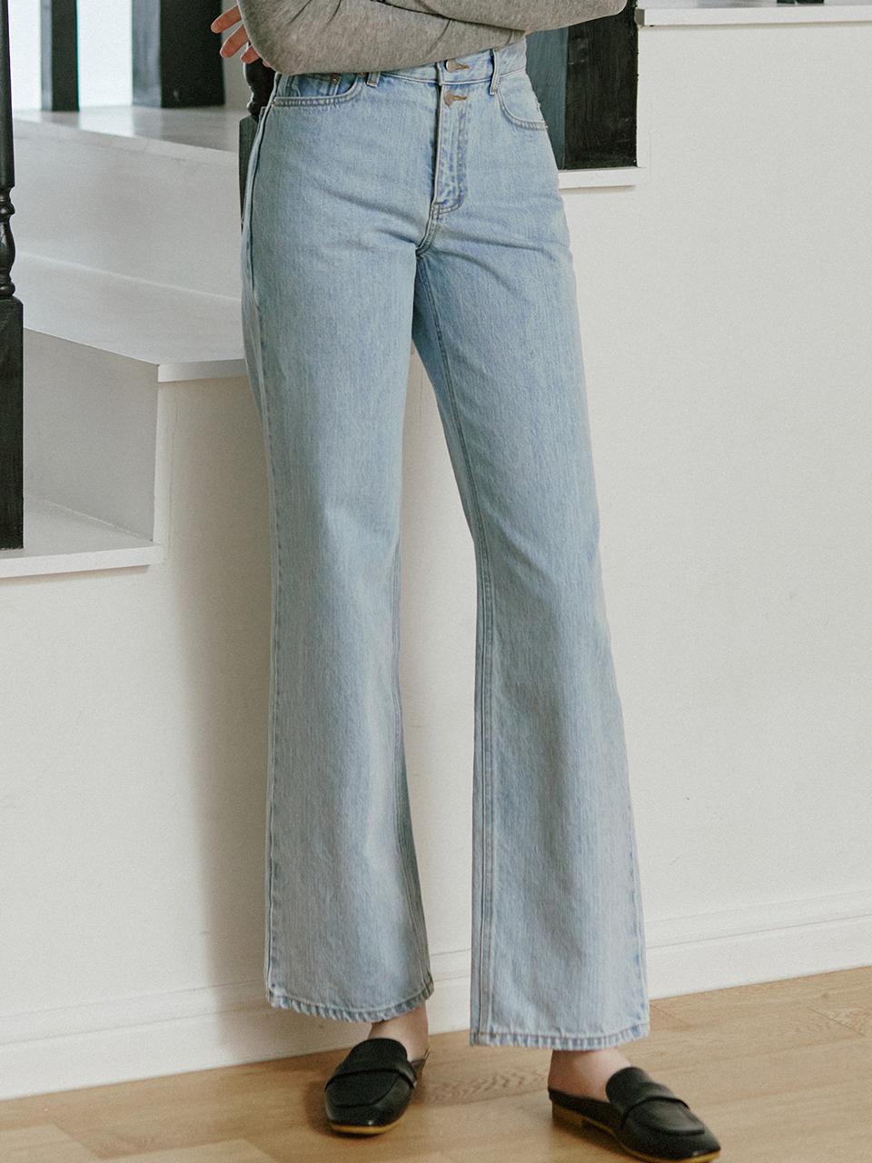 NONLOCAL Button Detail Straight Jean (Light Blue)