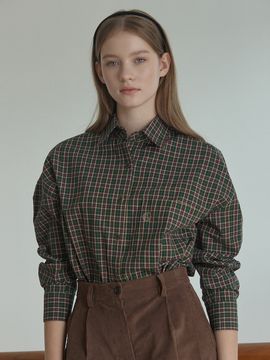 NONLOCAL Emblem Logo Check Shirt - Green