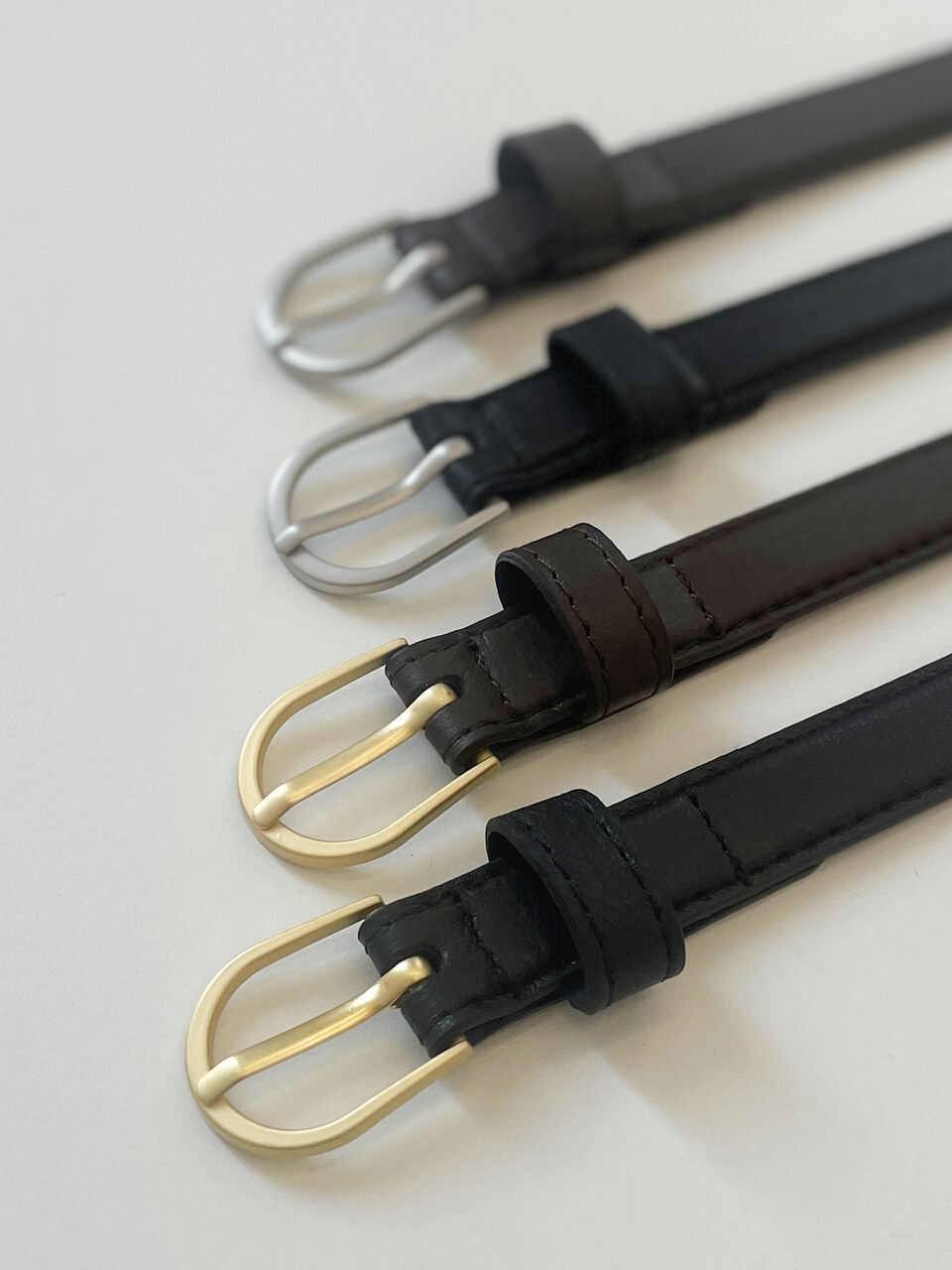 NONLOCAL Leather Slim Belt 4 Color