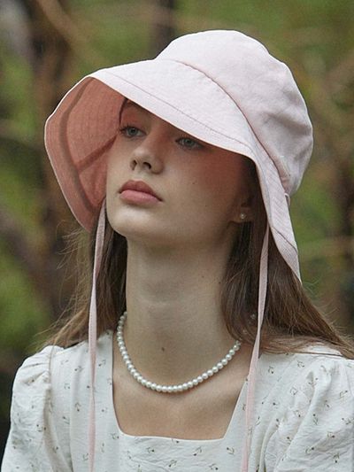NONLOCAL Linen Ribbon Bucket Hat_Pink