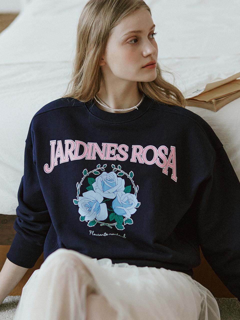 NONLOCAL Rambling Rose Print Sweatshirt (Navy)