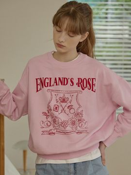 NONLOCAL Rose Emblem Embroidery Sweatshirt_Pink