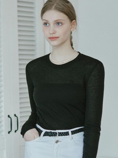 NONLOCAL See-through Emblem Logo T-shirt (Black)