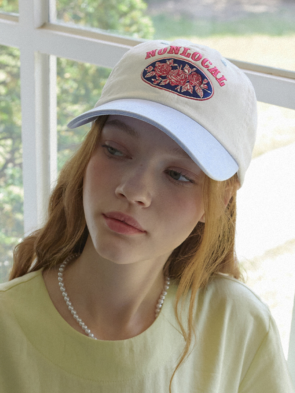 NONLOCAL Vintage Rose Ball Cap_Sky Blue