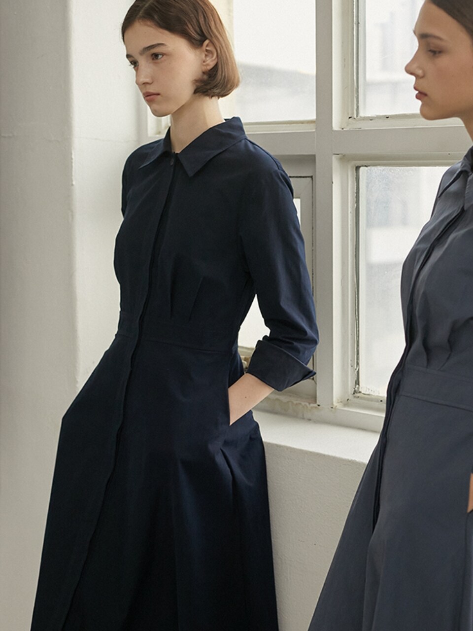 NONLOCAL Waist Line Shirt Dress