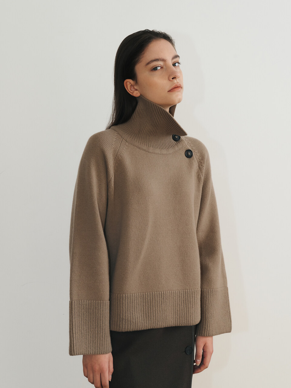 NONNIERE Button Knit(Sepia Beige)