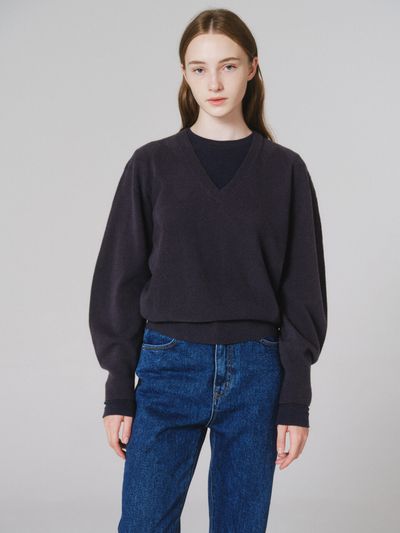 NONNIERE Cashmere Blended Knit (Dark Gray)