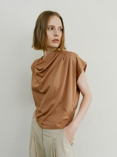 NONNIERE Cowl Neck Jersey (Orange)