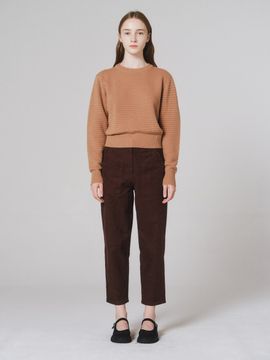 NONNIERE Cropped Corduroy Pants (Brown)