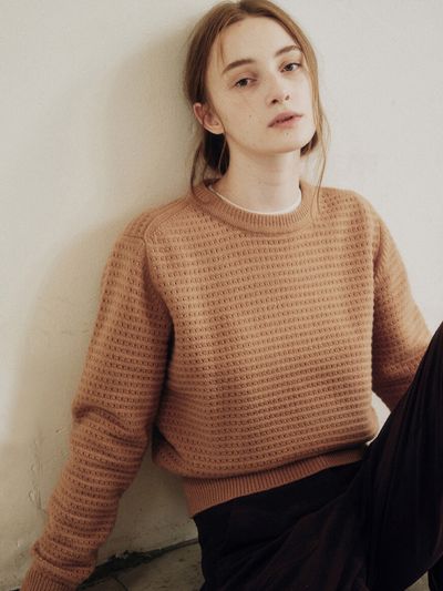 NONNIERE Embossed Sweater (Camel)