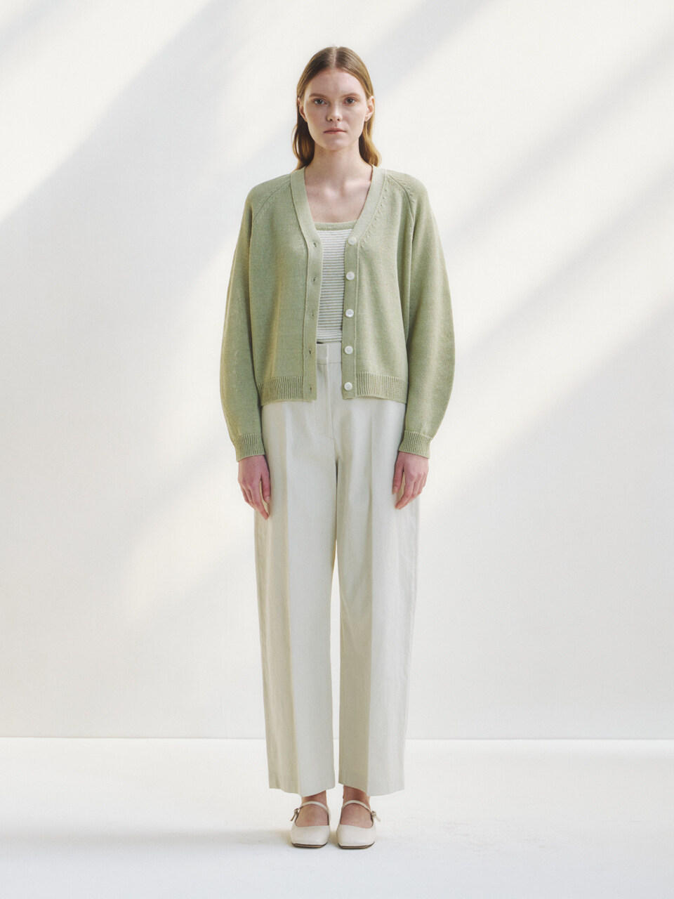 NONNIERE Paper Basic Knit Top _Light Khaki