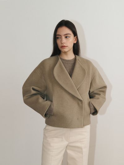 NONNIERE Round Fit Coat (Light Khaki)
