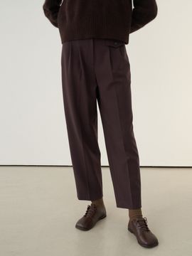 NONNIERE Two Tuck Pants (Wine)