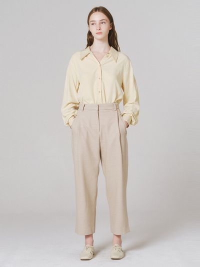 NONNIERE Wool Blended Round Pants (Beige)