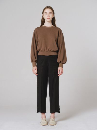 NONNIERE Wool Cropped Pants (Dark Grey)