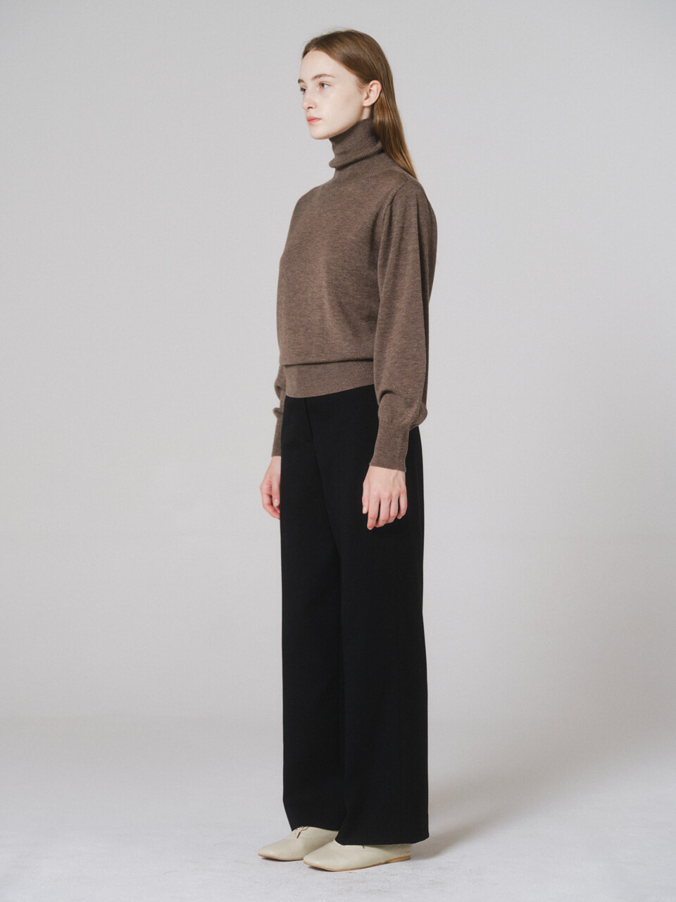 NONNIERE Wool Straight Pants (Black)