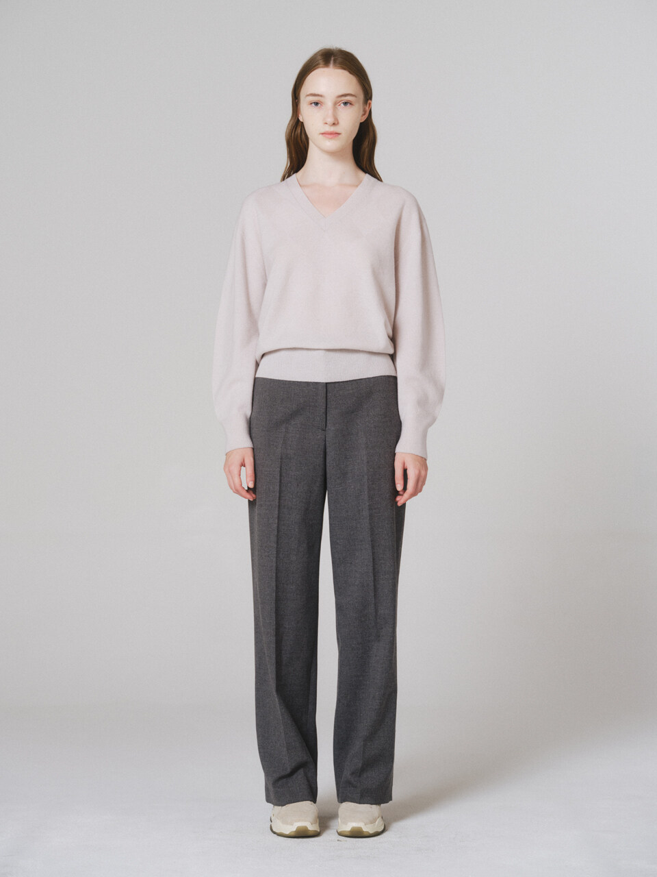 NONNIERE Wool Straight Pants (Charcoal Grey)