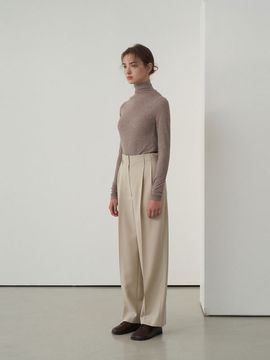NONNIERE Wool Straight Pants (Ecru)