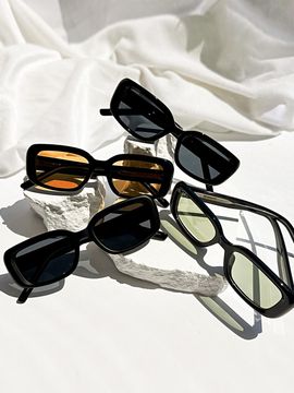 NONPICK Wide Rectangular Horn-Rimmed Sunglasses (NP4585)