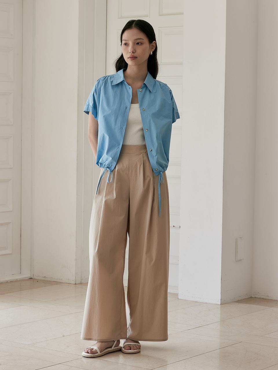 NOOR Crop Shirring Shirt (2 Colors)