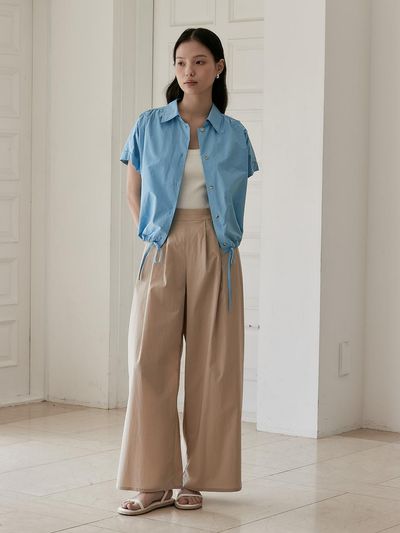 NOOR Crop Shirring Shirt (2 Colors)