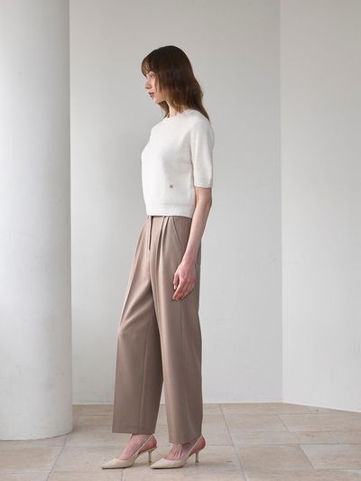 NOOR Pin-tuck Wide Pants [3 Colors]