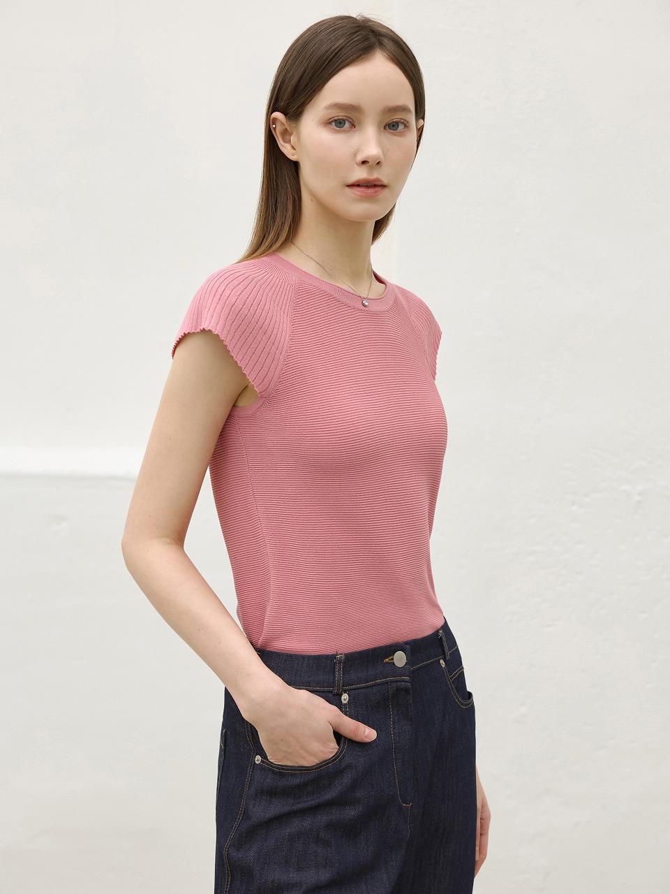 NOOR Pleats Knit Short Sleeve Sweater (3 Colors)