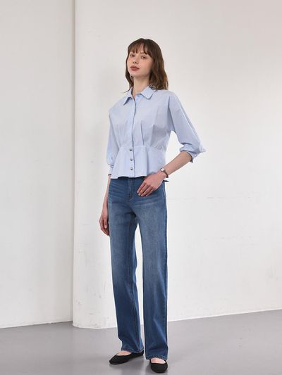 NOOR Semi Wide Denim Pants [2 Colors]