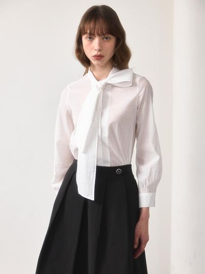 NOOR Stripe Tie Shirt Blouse [2 Colors]