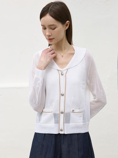 NOOR Striped Knit Cardigan Blazer