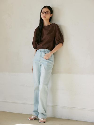 NOOR Summer Semi Wide Denim Pants (2 Colors)