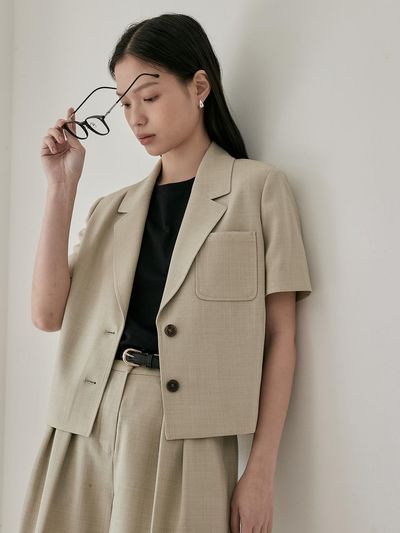 NOOR Taped Detail Half Blazer [2 Colors]