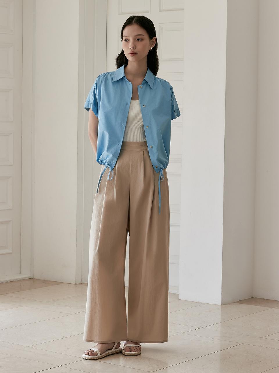 NOOR Tuck Wide Skirt Pants