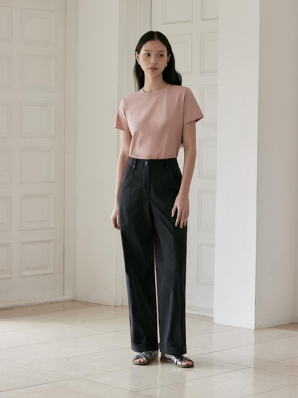 NOOR Turn-up Wide Pants [2 Colors]
