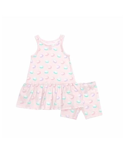 Norani Norani Girls' Organic Layered Dress with Matching Biker Shorts