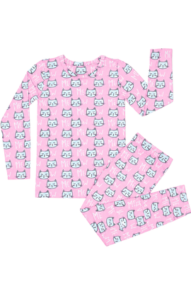 Norani Norani Modal Pajamas - Pink Kitty 