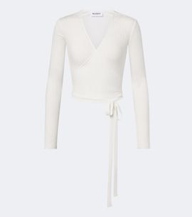 Norba Norba Ribbed-knit wrap top