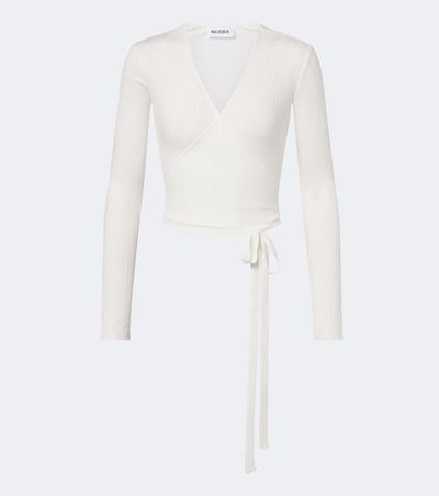 Norba Norba Ribbed-knit wrap top