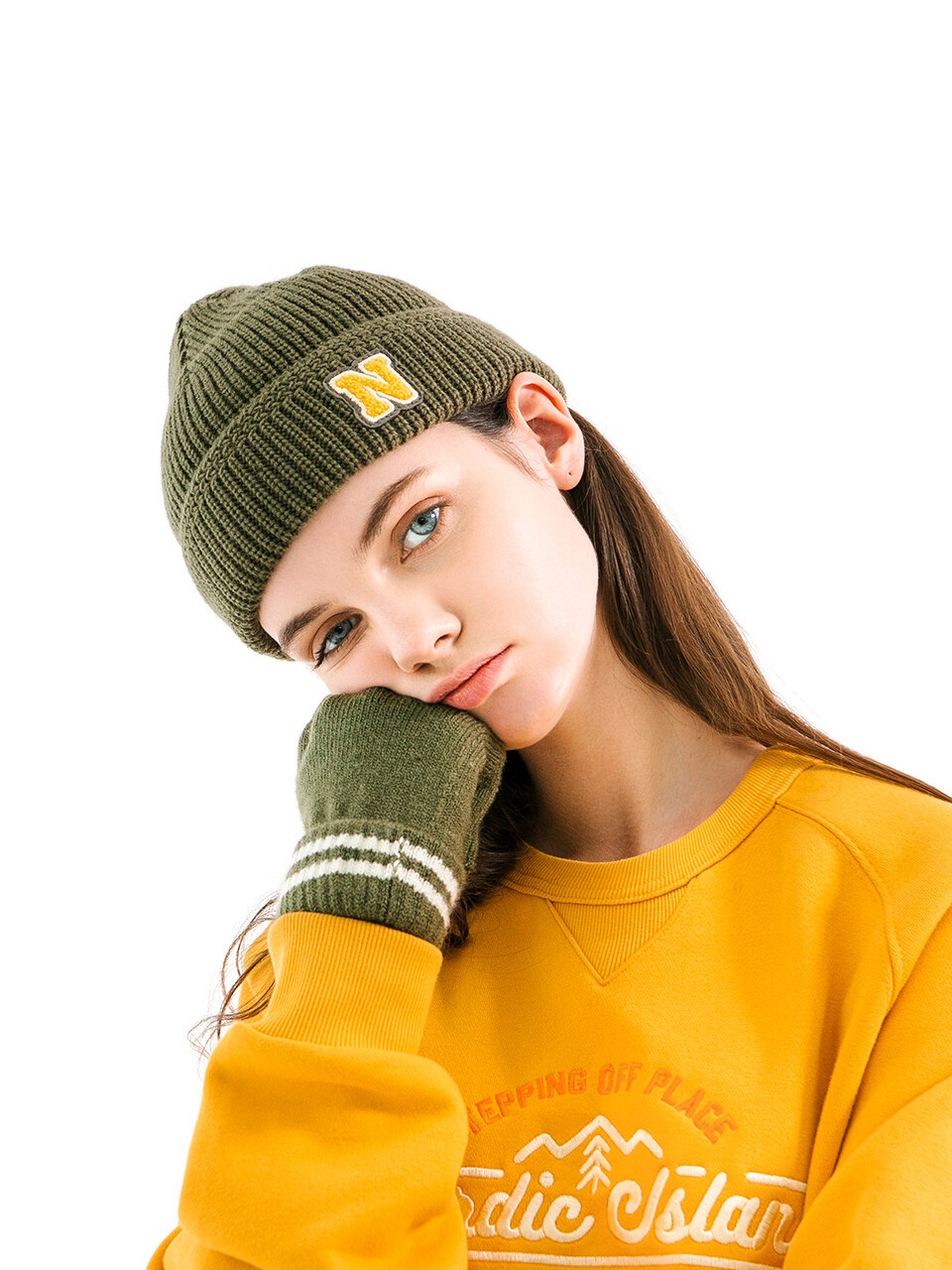 NORDIC ISLAND N-Logo Beanie - Olive
