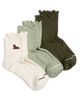 Nordstrom Nordstrom 3-Pack Embroidered Lettuce Edge Ankle Socks - 1