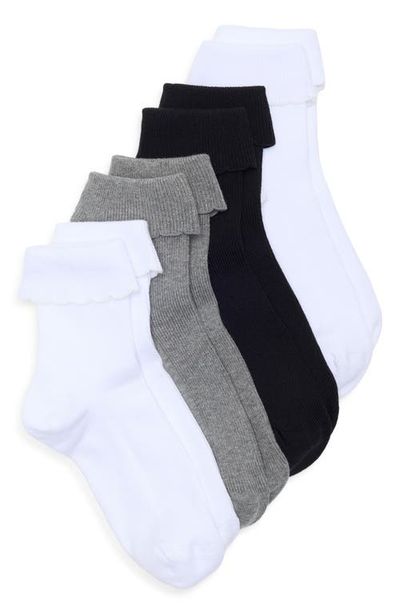 Nordstrom Nordstrom Assorted 4-Pack Turn Cuff Ankle Socks
