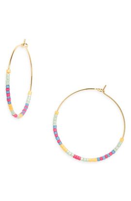 Nordstrom Nordstrom Bead Accent Hoop Earrings