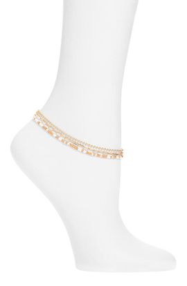 Nordstrom Nordstrom Beaded 3-Row Mixed Chain Anklet