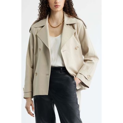 Nordstrom Nordstrom Belted Stretch Cotton Short Trench Coat