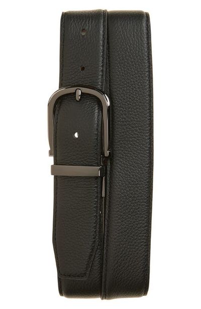 Nordstrom Nordstrom Berry Reversible Pebbled Leather Belt