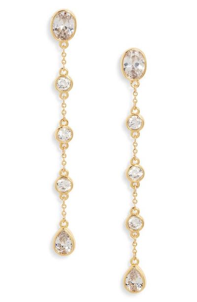 Nordstrom Nordstrom Bezel Cubic Zirconia Linear Drop Earrings