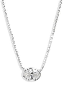 Nordstrom Nordstrom Bezel Cubic Zirconia Solitaire Pendant Necklace