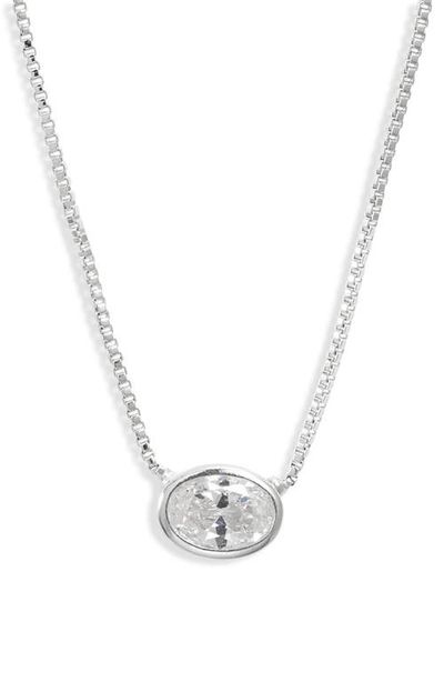 Nordstrom Nordstrom Bezel Cubic Zirconia Solitaire Pendant Necklace